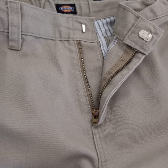 Dickies Men's Wide Leg Pants Size 14 Khaki Elastic Waist Relaxed Fit - Picture 5 of 8